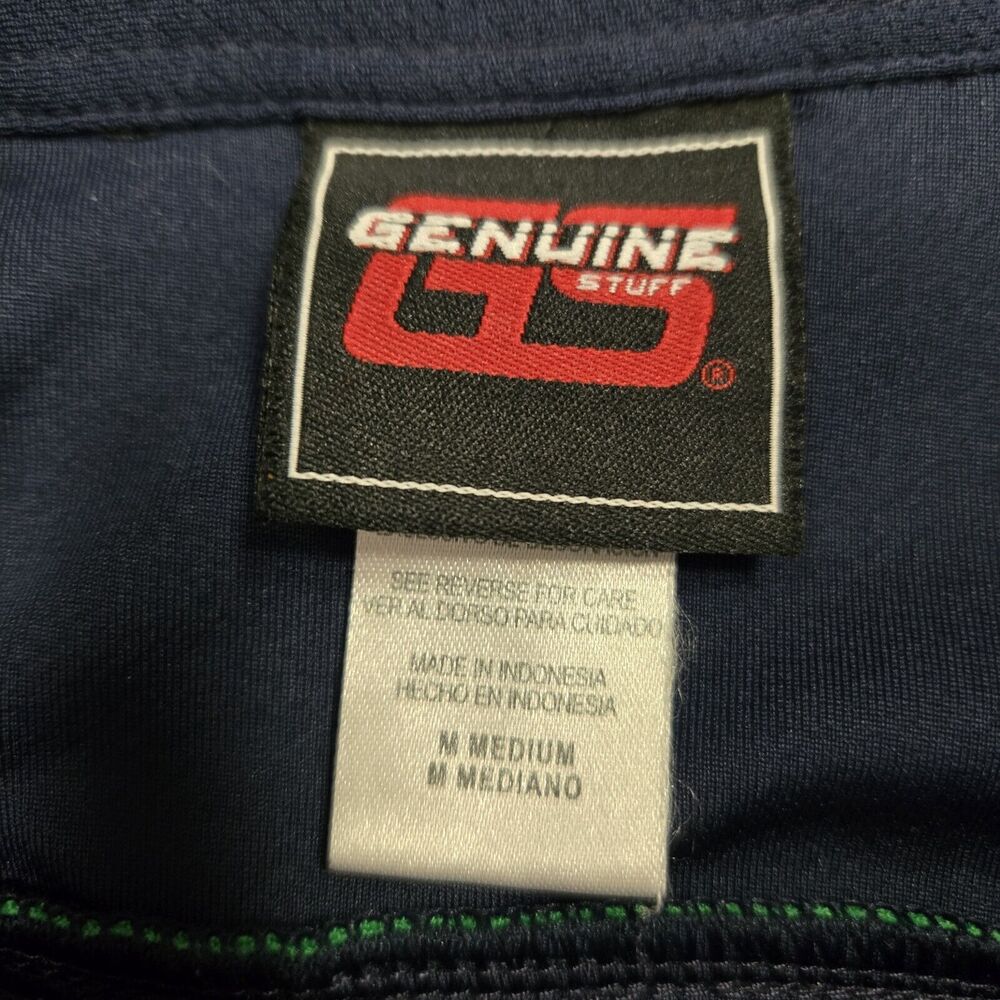 Notre Dame Size Men Medium Logo Navy Green Polyester Stretch Knit Polo Shirt - Picture 6 of 7